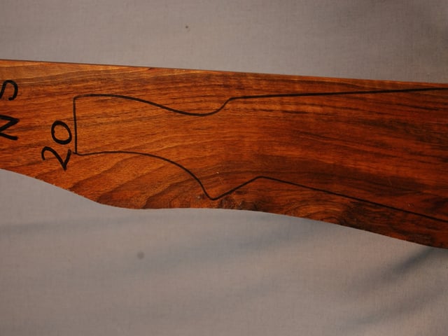 Left side of NS 20 stockwood blank