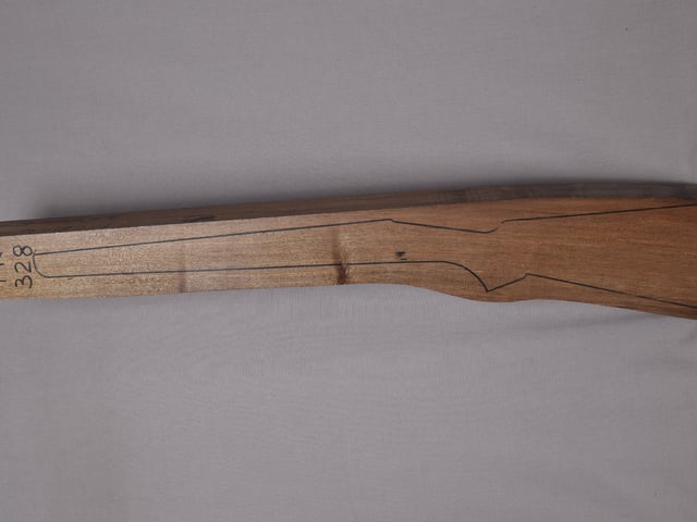 Left side of TR 328 stockwood blank