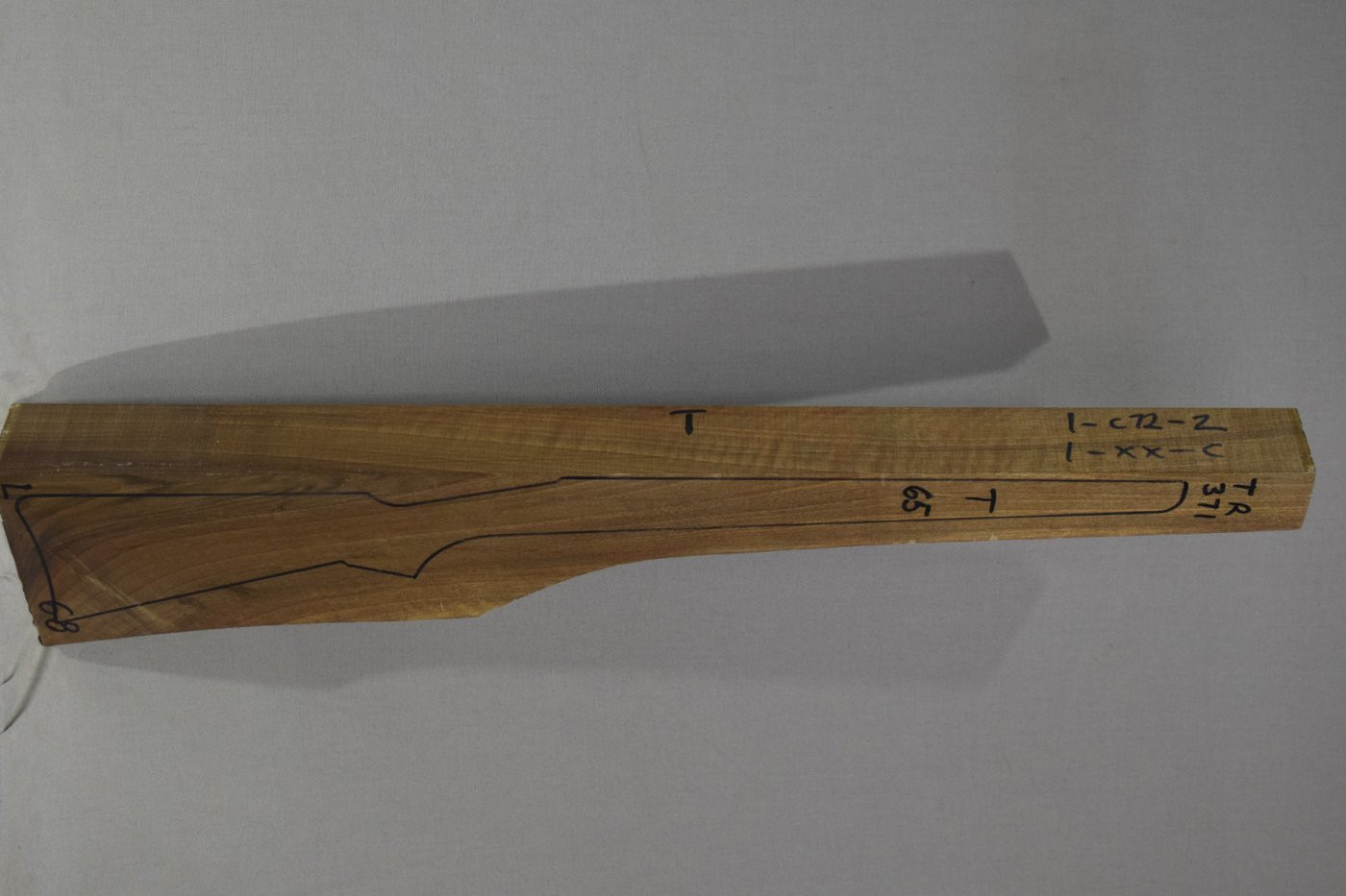 Right side of TR 371 stockwood blank