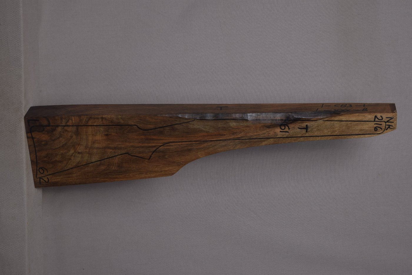 Right side of NR 216 stockwood blank