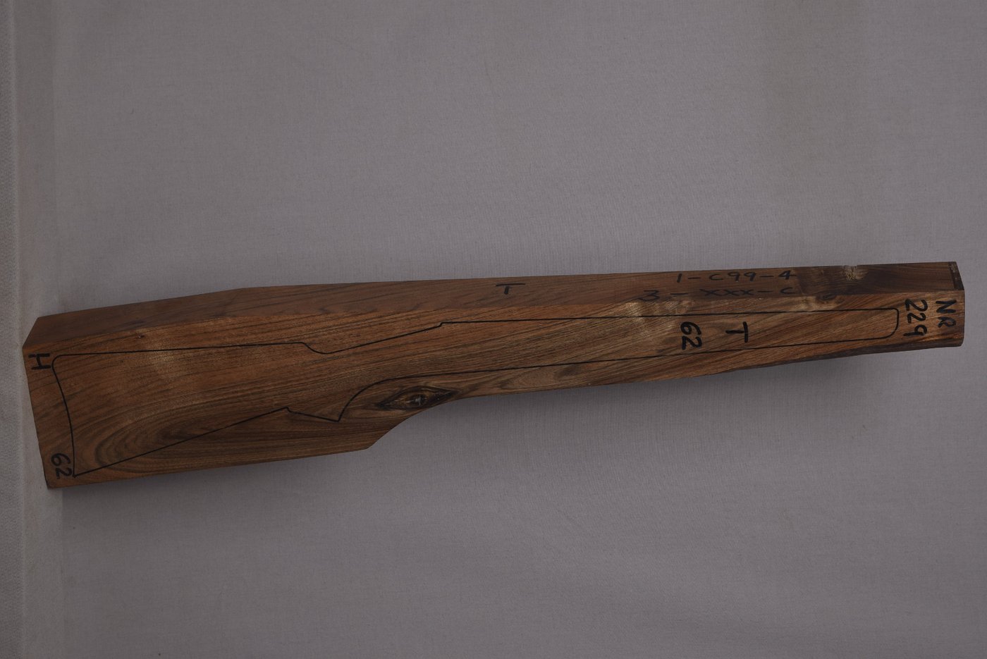 Right side of NR 229 stockwood blank
