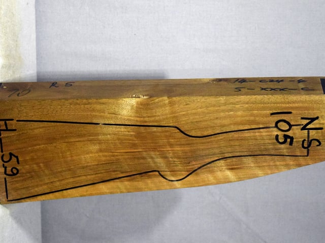 Right side of NS 105 stockwood blank
