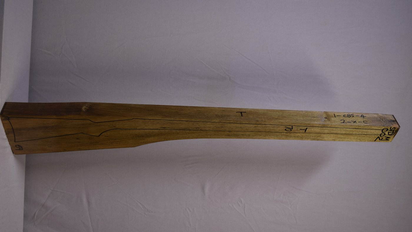 Right side of STDM 002 Target stockwood blank
