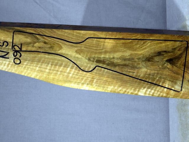 Left side of NS 092 stockwood blank