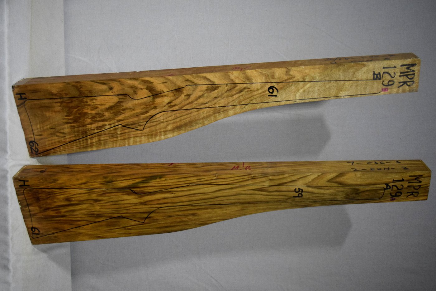 Right side of MPR 129A & 129B stockwood blank