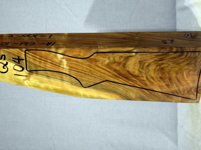 Left side of QS 104 stockwood blank