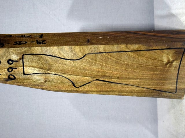 Left side of TS 099 stockwood blank