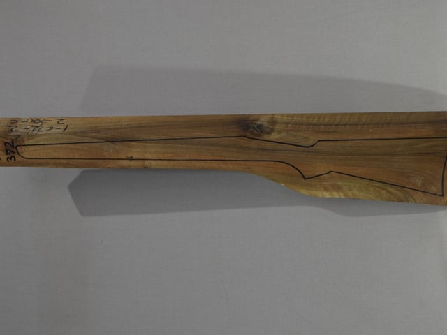 Left side of TR 372 stockwood blank