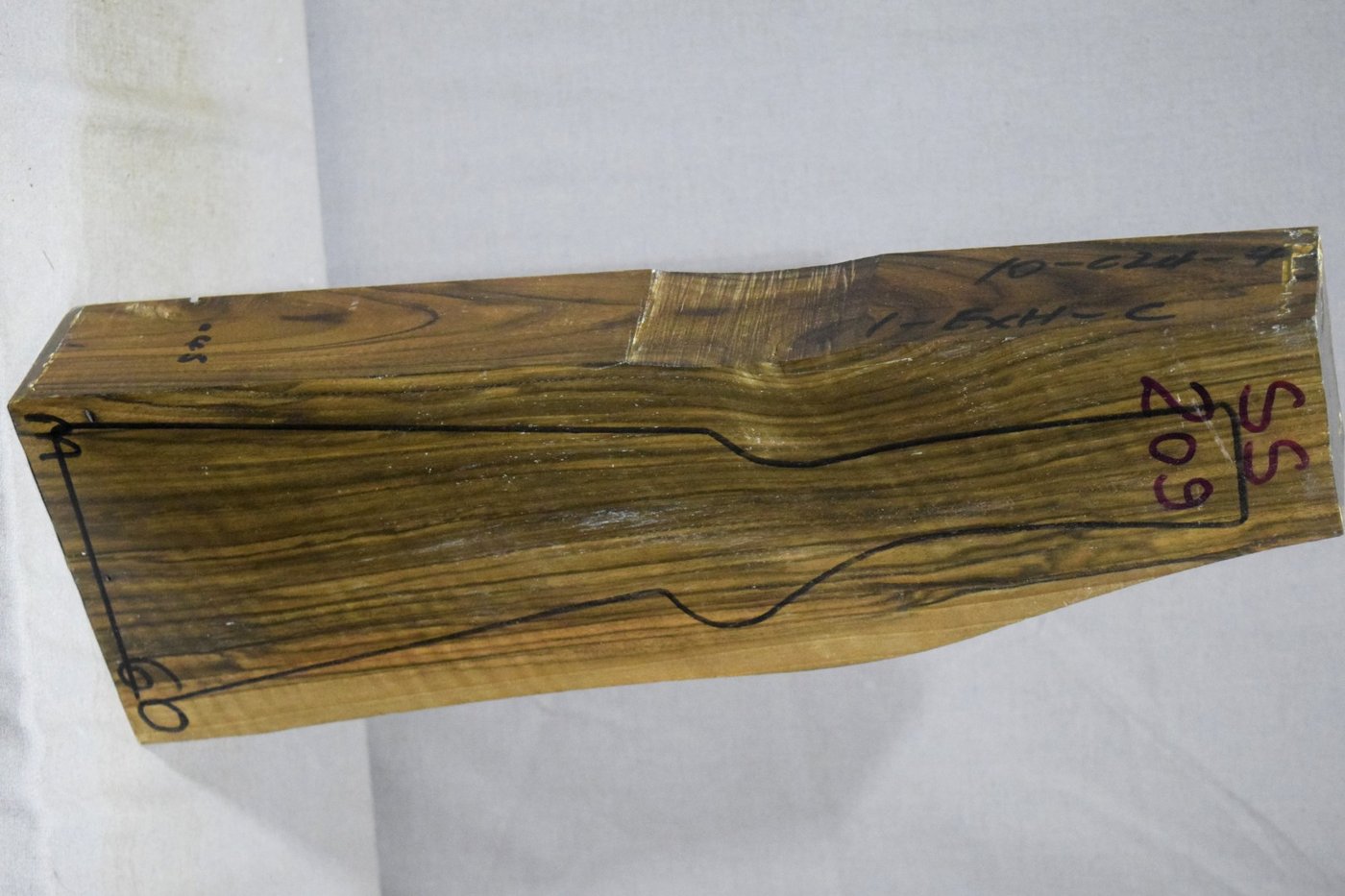 Right side of SS 209 stockwood blank