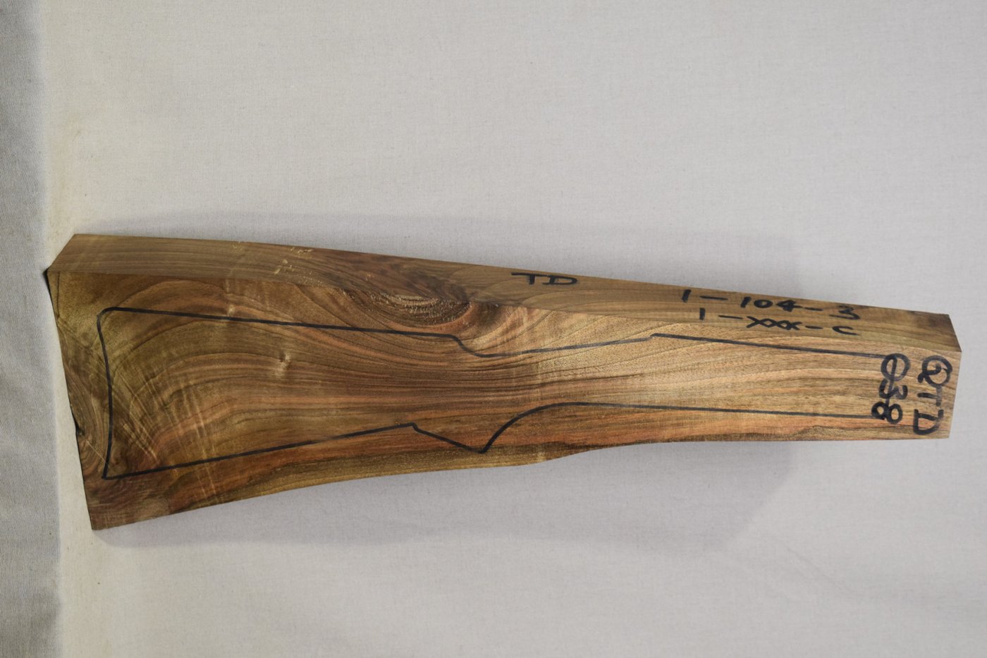 Right side of QTD 038 stockwood blank