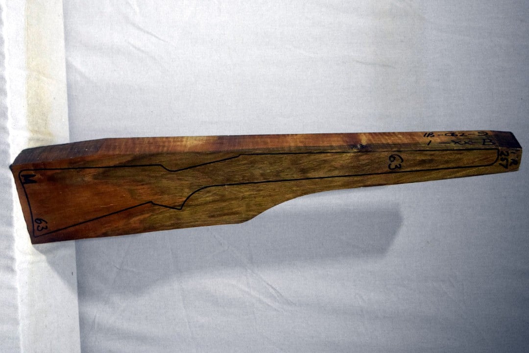 Right side of TR257 stockwood blank