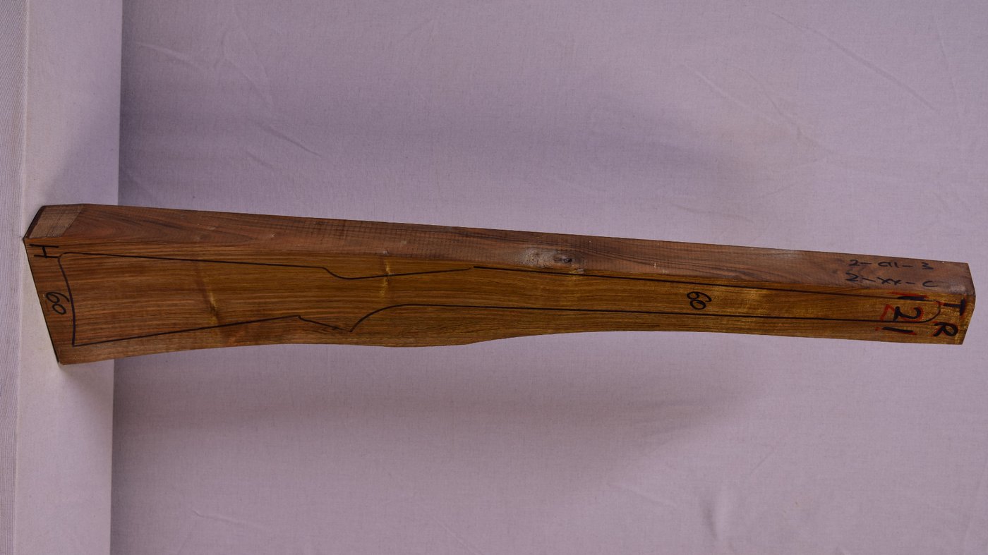 Right side of TR 121 stockwood blank