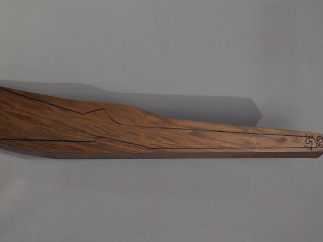 Left side of QR 357 stockwood blank