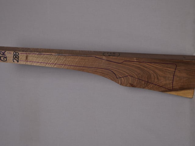 Left side of QR 288 stockwood blank