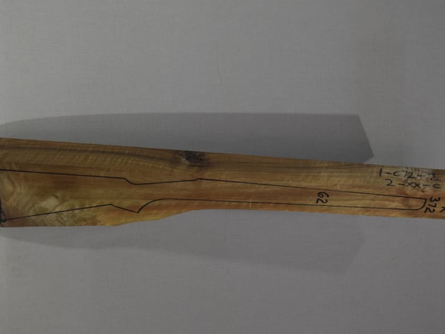 Right side of TR 372 stockwood blank