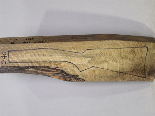 Left side of TTD 040 stockwood blank