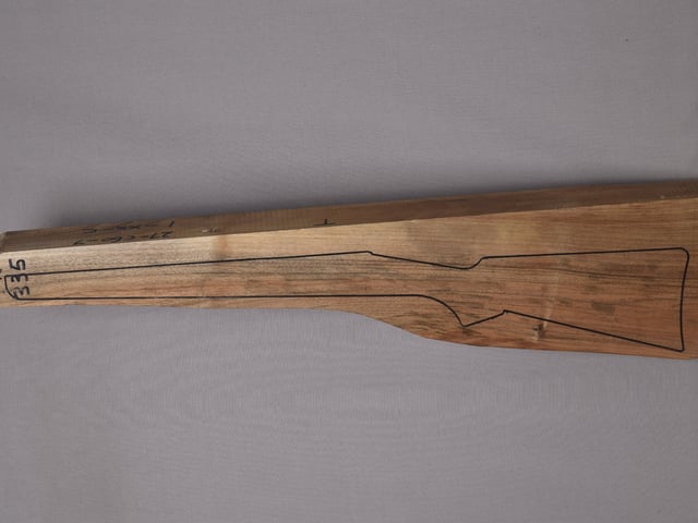 Left side of TR 335 stockwood blank