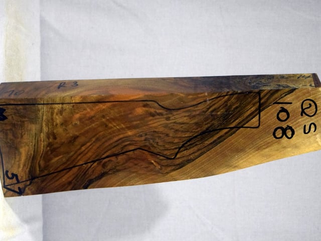 Right side of QS 108 stockwood blank