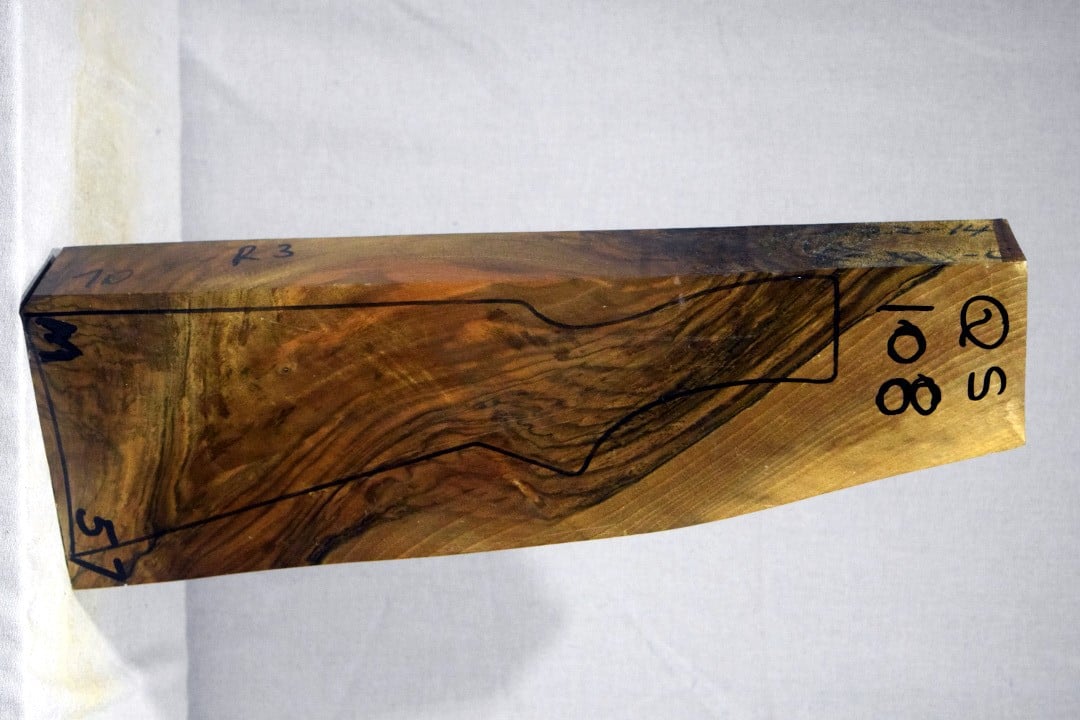 Right side of QS 108 stockwood blank