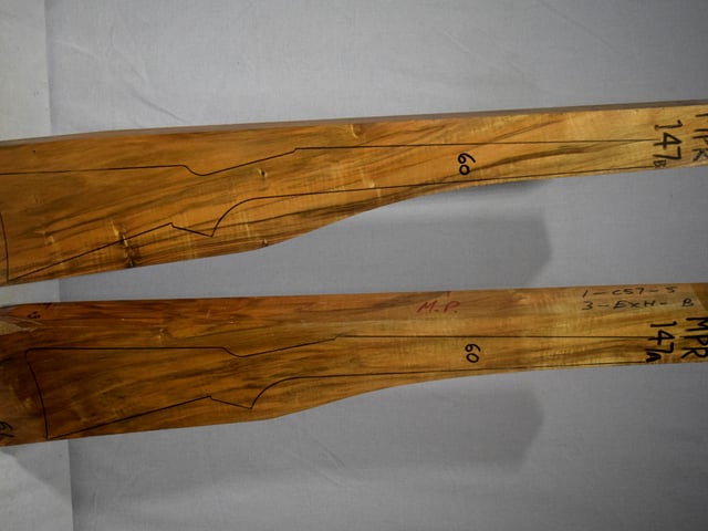 Right side of 147A & 147B stockwood blank