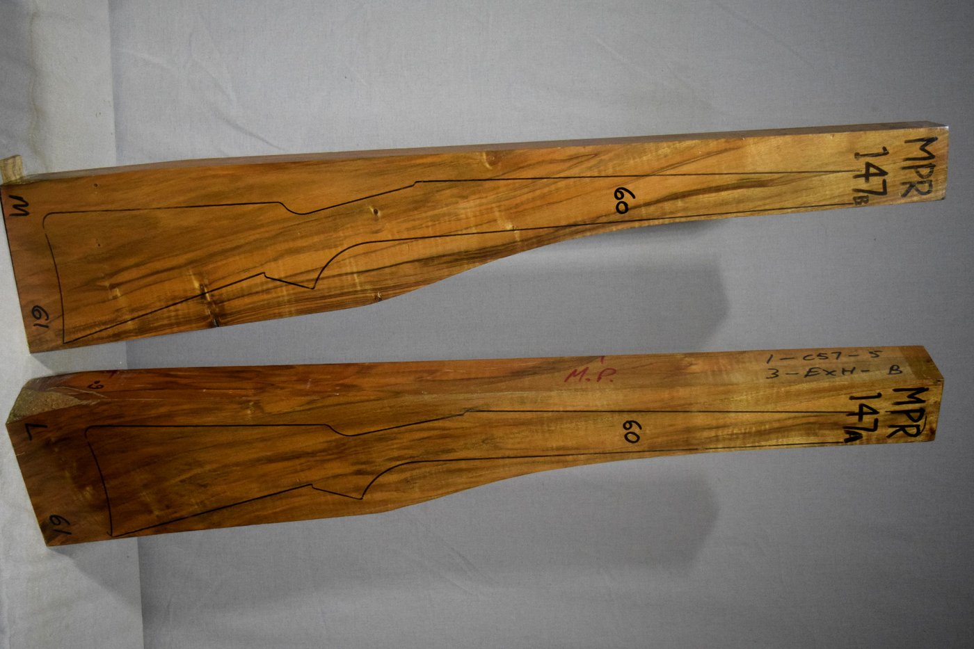 Right side of 147A & 147B stockwood blank