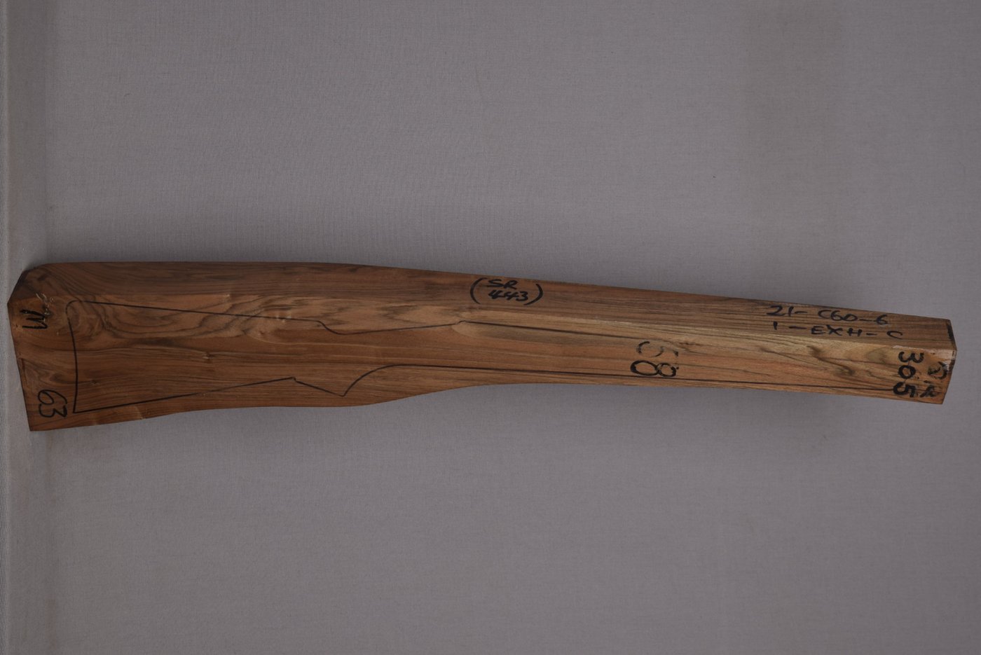 Right side of QR 305 stockwood blank