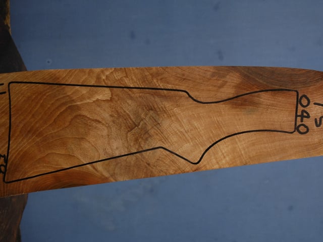 Right side of TS 040 stockwood blank