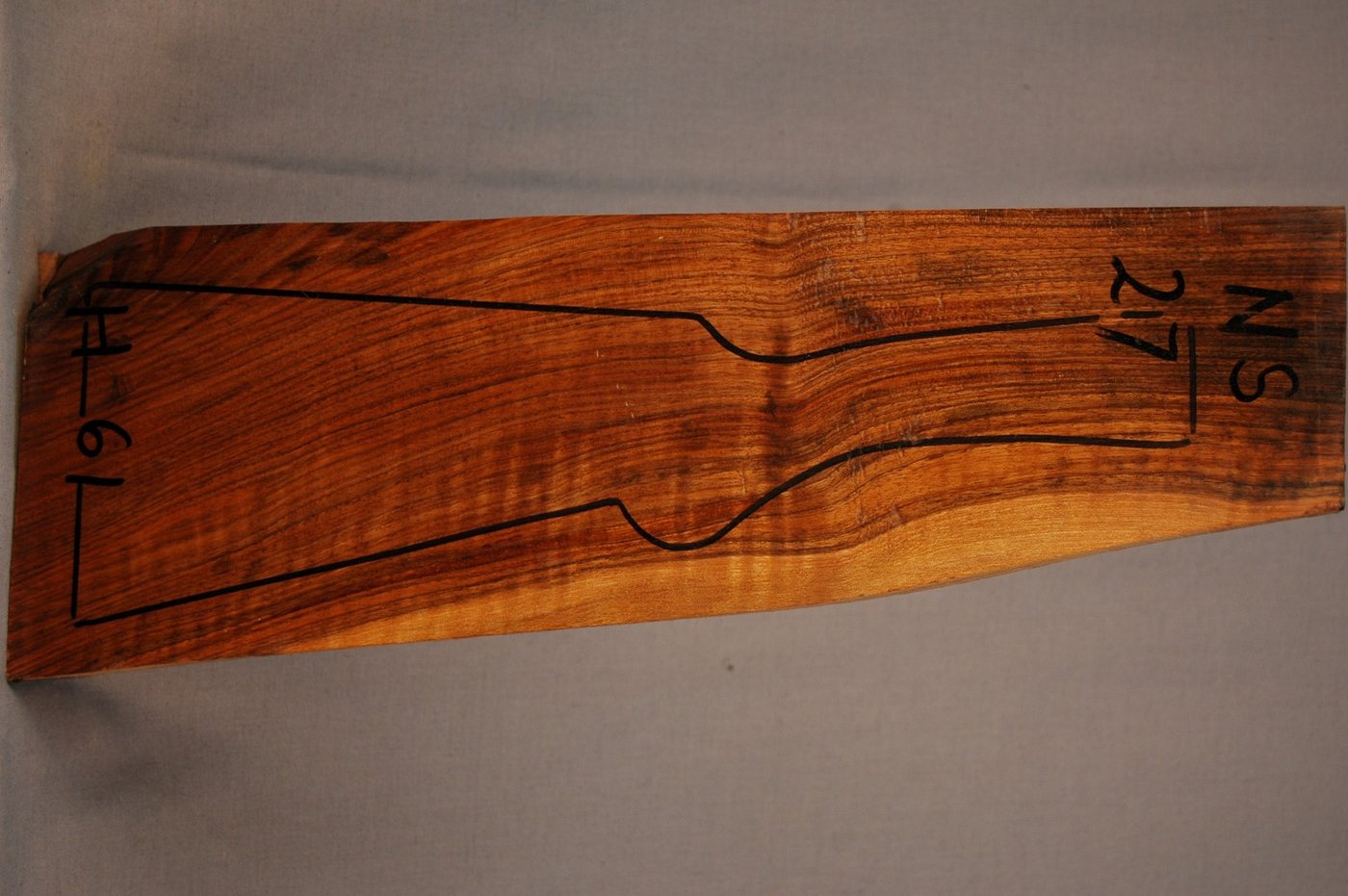Right side of NS 27 stockwood blank