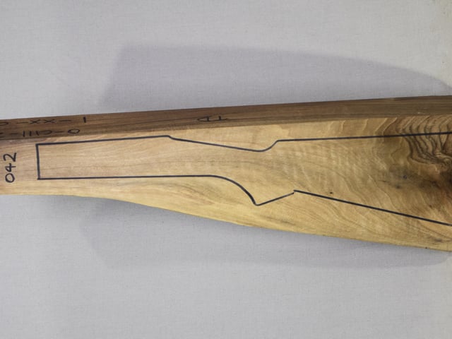 Left side of TTD 042 stockwood blank