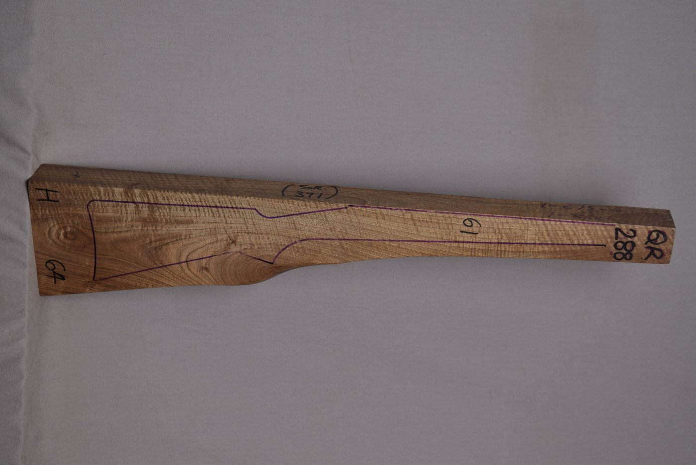 Right side of QR 288 stockwood blank