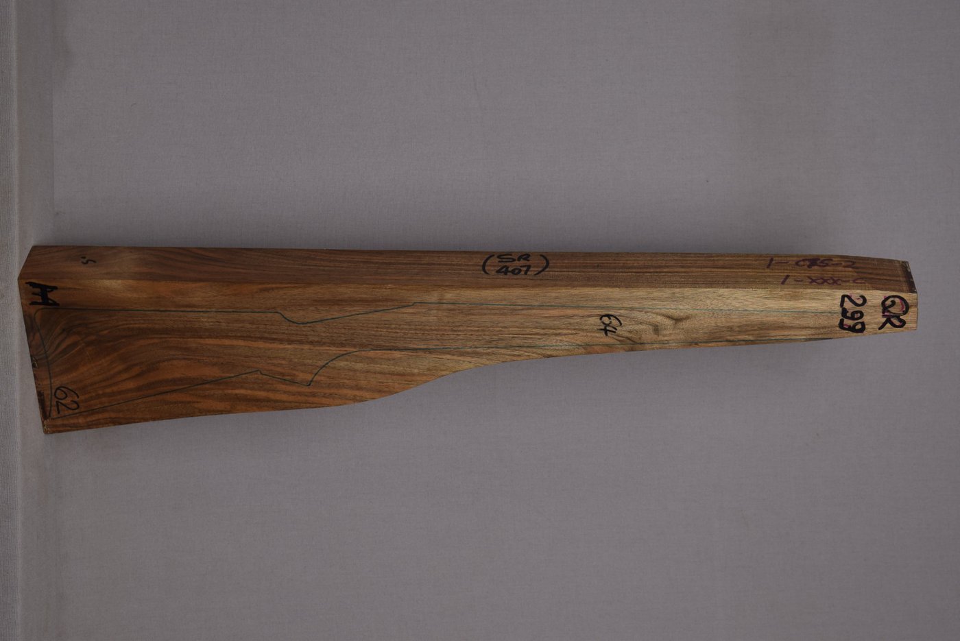 Right side of QR 299 stockwood blank