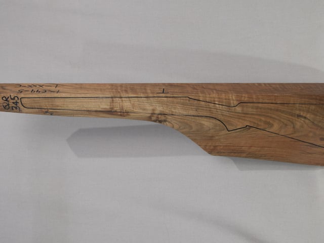 Left side of QR 345 stockwood blank