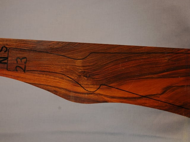 Left side of NS 23 stockwood blank