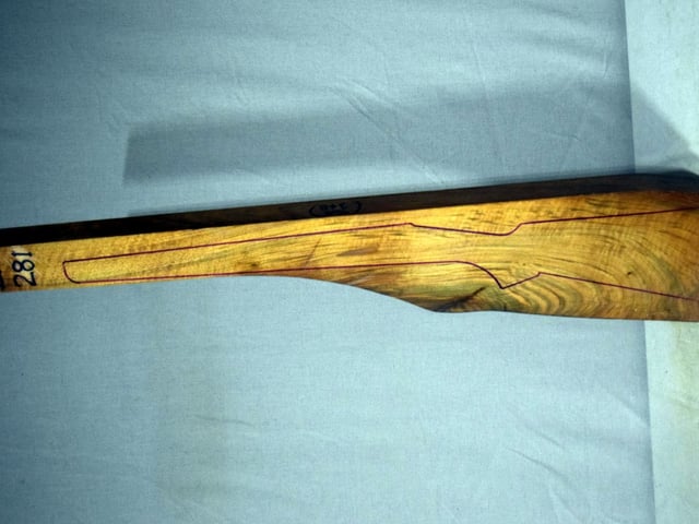 Left side of QR281 stockwood blank