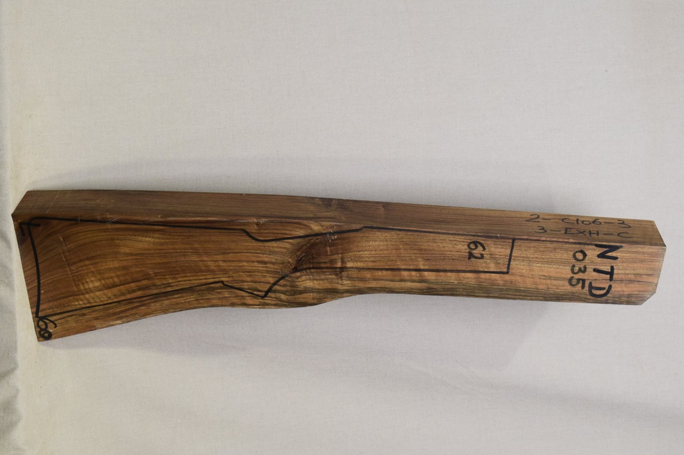 Right side of NTD 035 stockwood blank