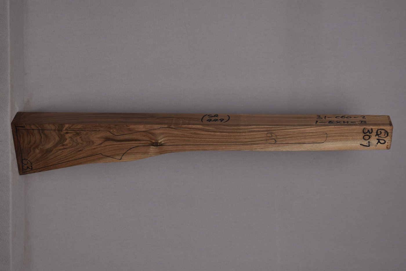 Right side of QR 307 stockwood blank