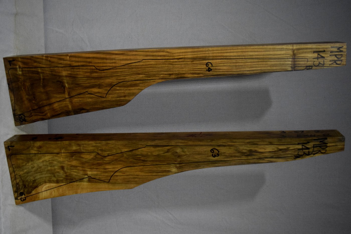 Right side of 143A & 143B stockwood blank