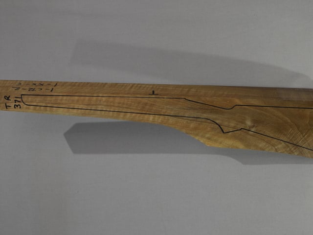 Left side of TR 371 stockwood blank