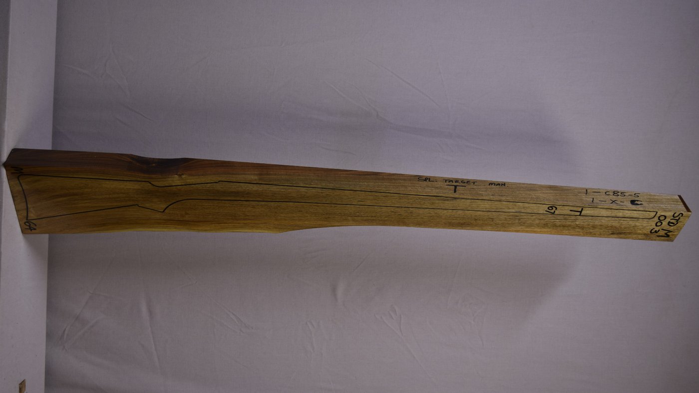 Right side of STDM 003 Target stockwood blank