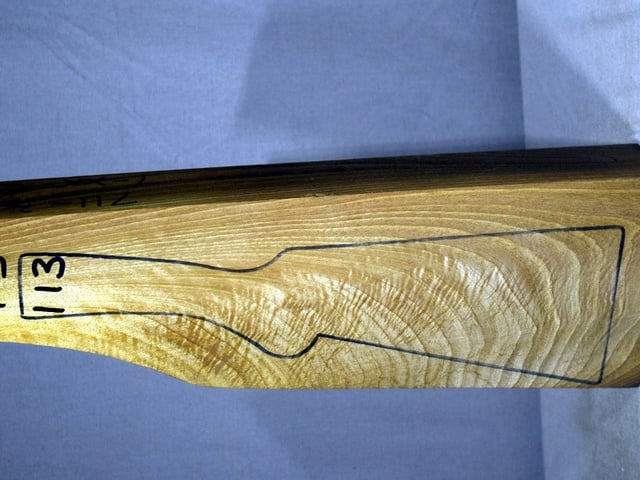 Left side of TS 113 stockwood blank