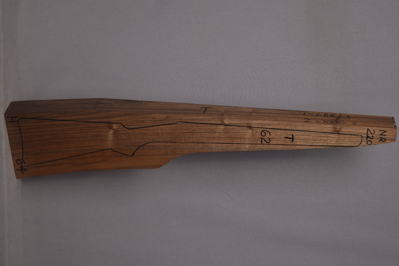 Right side of NR 220 stockwood blank