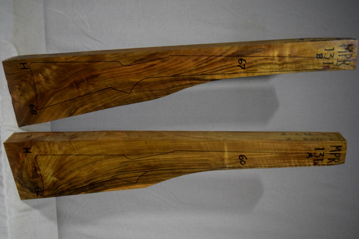 Right side of MPR 131A & 131B stockwood blank