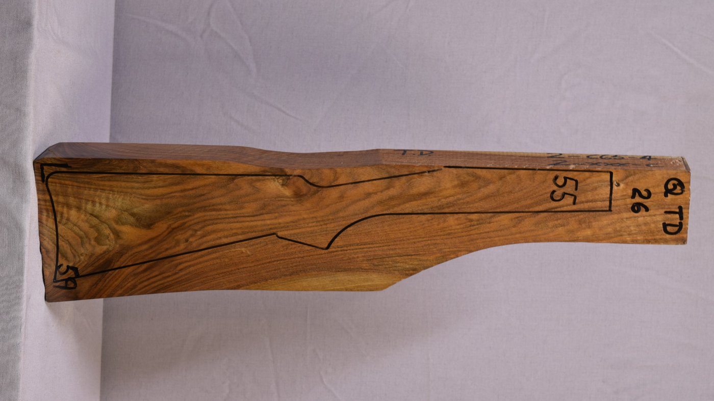 Right side of QTD 026 stockwood blank