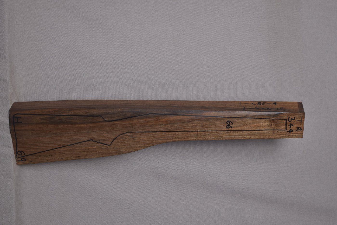 Right side of TR 344 stockwood blank