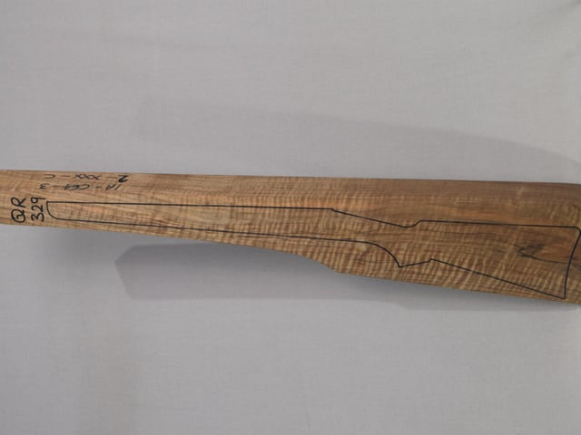 Left side of QR 329 stockwood blank