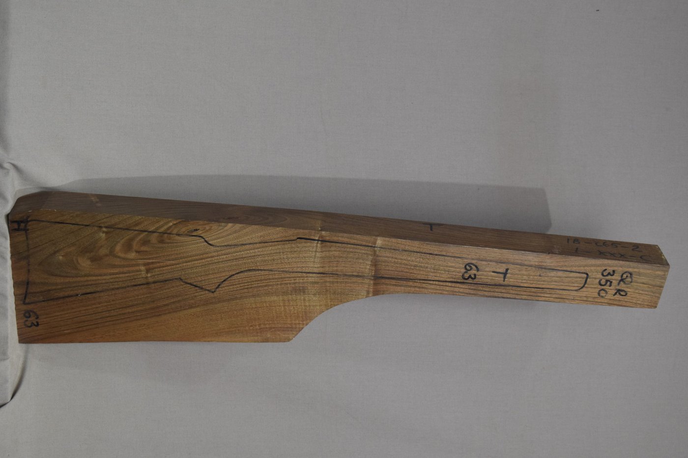 Right side of QR 350 stockwood blank