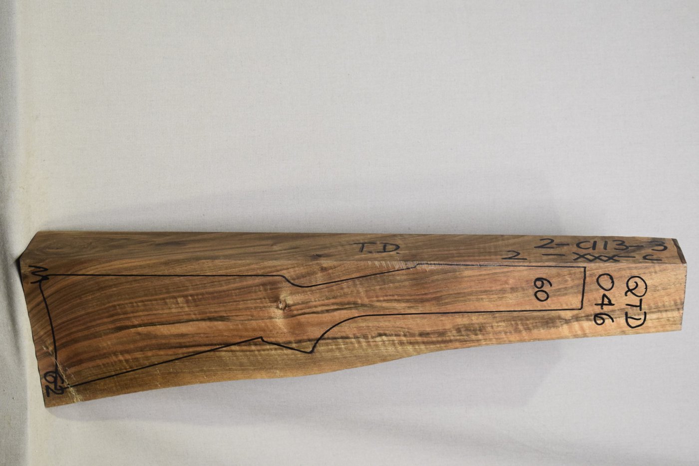 Right side of QTD 046 stockwood blank