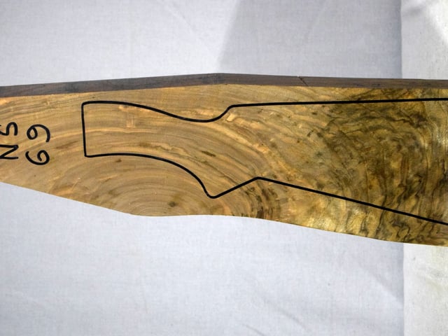 Left side of NS 069 stockwood blank