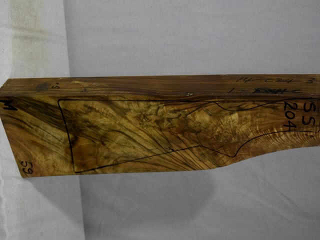 Right side of SS 204 stockwood blank