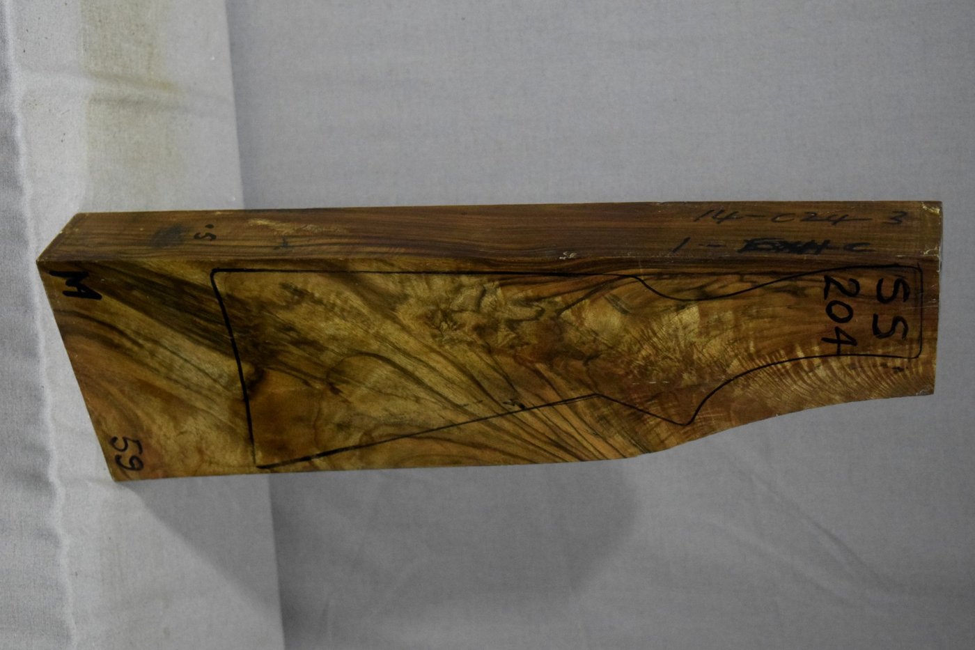 Right side of SS 204 stockwood blank